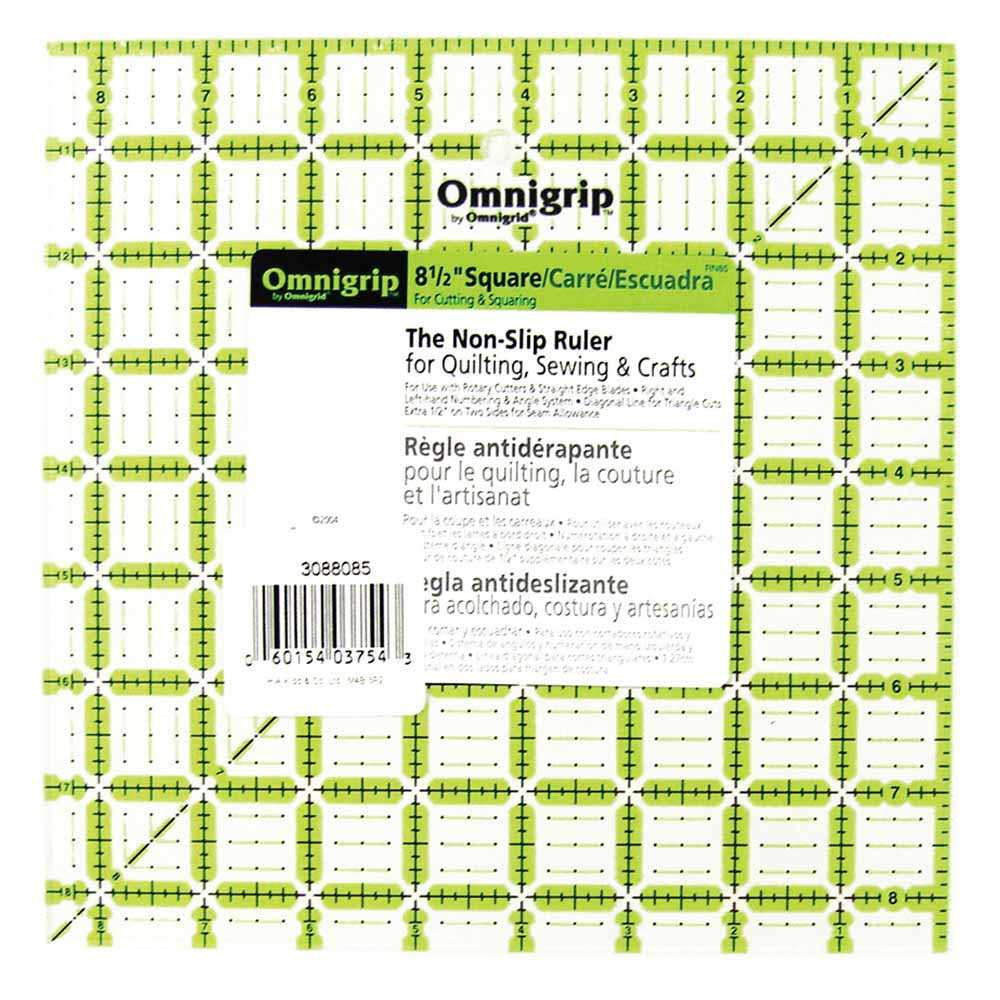 OMNIGRIP Non-Slip Quilting Square Ruler 8½" × 8½"