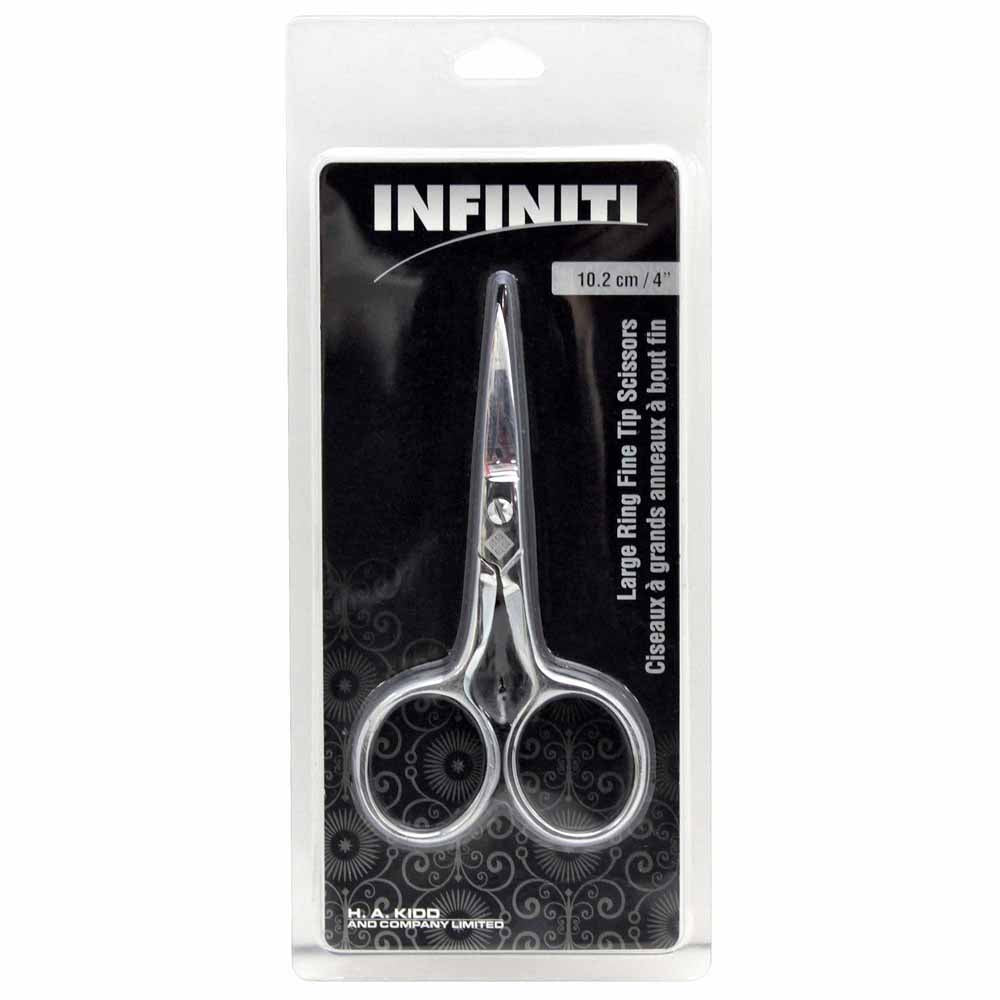 INFINITI Large Ring Fine‑Tip Forged Scissors – 4" (10.2 cm)