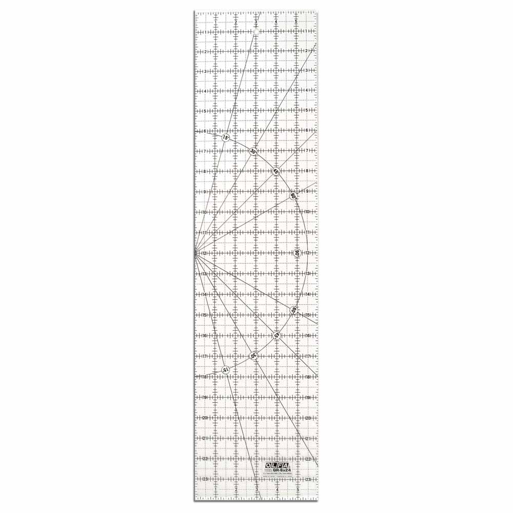 OLFA Frosted Acrylic Ruler 6 in × 24 in, Pivot Angles