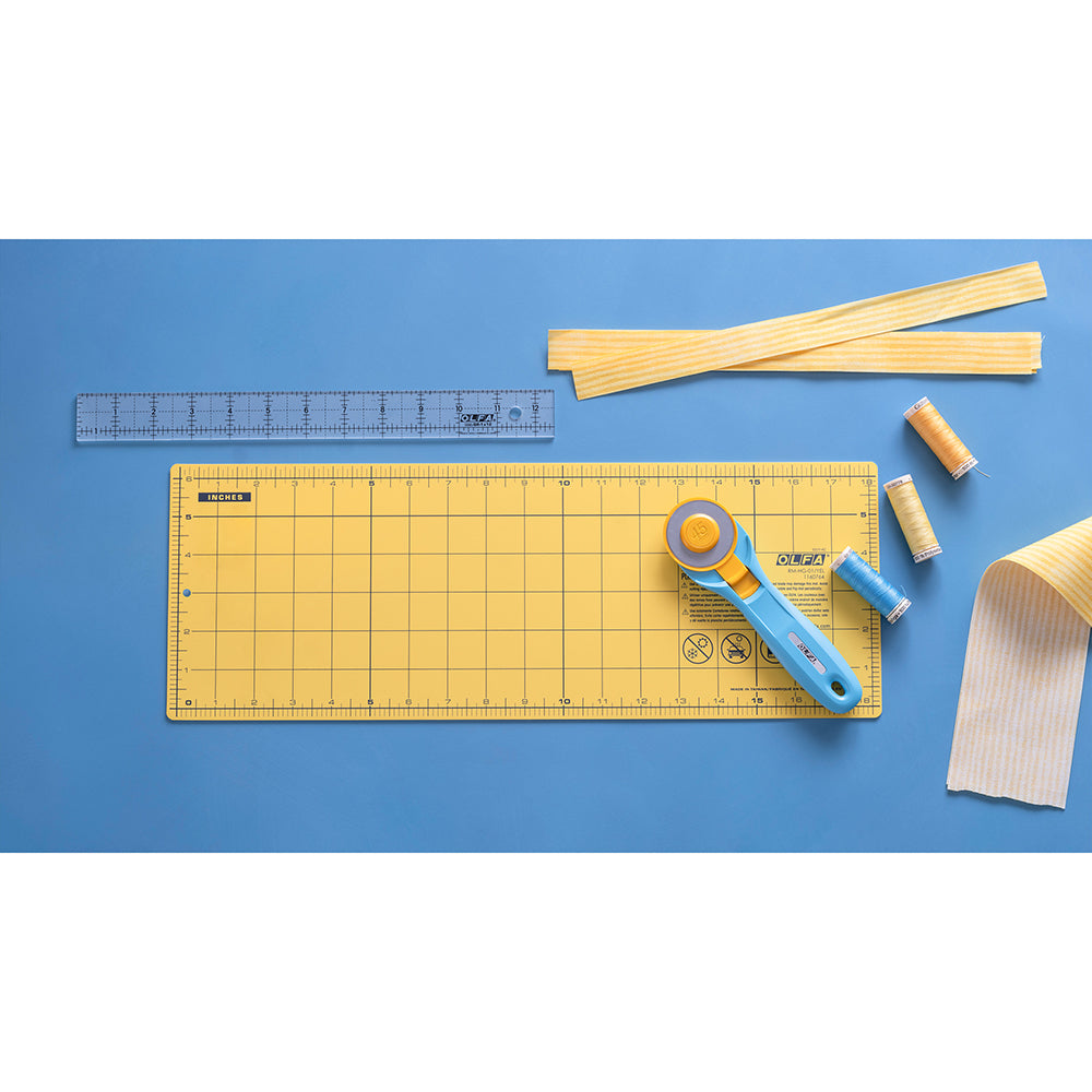 OLFA Double-Sided Self-Healing Rotary Mat 6 in × 18 in, Yellow