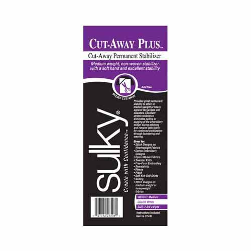 SULKY Cut-Away Plus Medium-Weight Cut-Away Stabilizer 7 2/3" × 8 yd White Roll