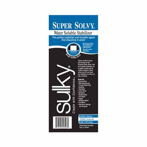 SULKY Super Solvy Water-Soluble Stabilizer Twice-Thick 7.875 in x 9 yd Roll Clear