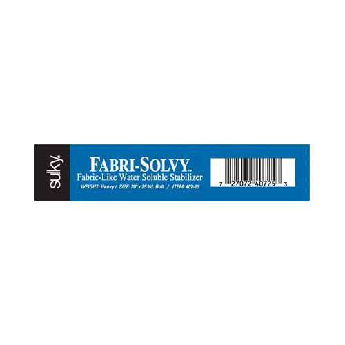 SULKY Fabri-Solvy Water-Soluble Stabilizer 20 in × 25 yd White Bolt