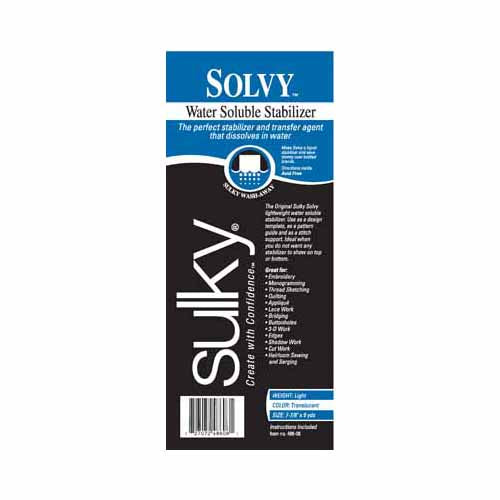 SULKY Solvy Wash-Away Stabilizer Film Clear 7.875 In × 9 Yd Roll