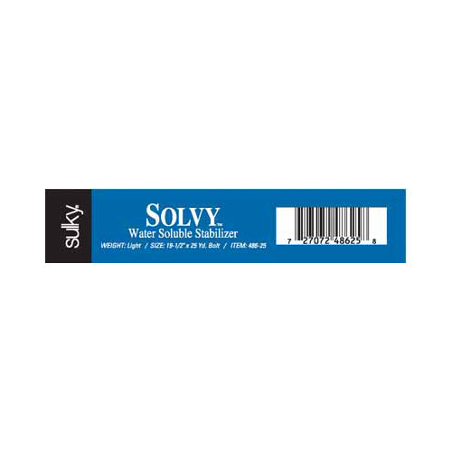SULKY Solvy Wash-Away Stabilizer Film Clear 20 In × 25 Yd Bolt