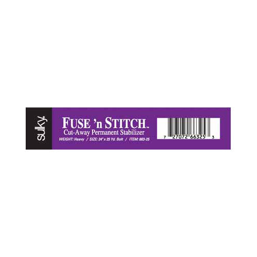 SULKY Fuse 'n Stitch Heavyweight Fusible Stabilizer 24 in x 25 yd White Bolt