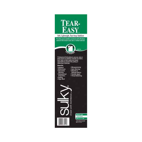 SULKY Tear-Easy Lightweight Tear-Away Stabilizer 12 in x 11 yd White Roll
