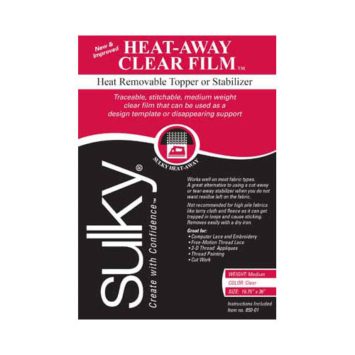 SULKY Heat-Away Clear Film Stabilizer 19 3/4 in x 1 yd Pkg
