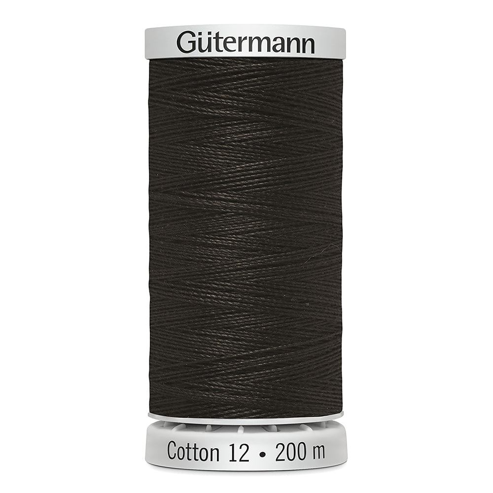 GÜTERMANN Cotton 12 Thread Mercerised Cotton 200 m Chocolate