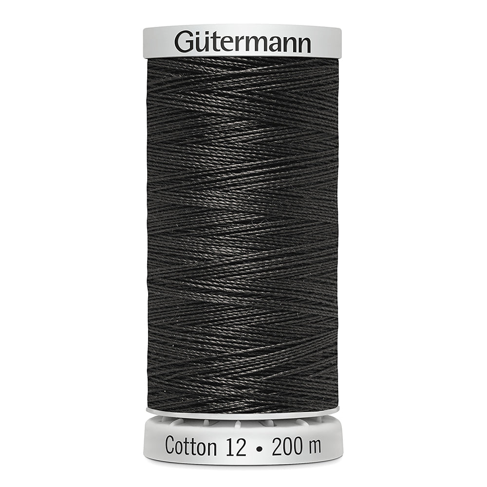 GÜTERMANN Cotton 12wt Mercerized Thread 200m Dark Brown