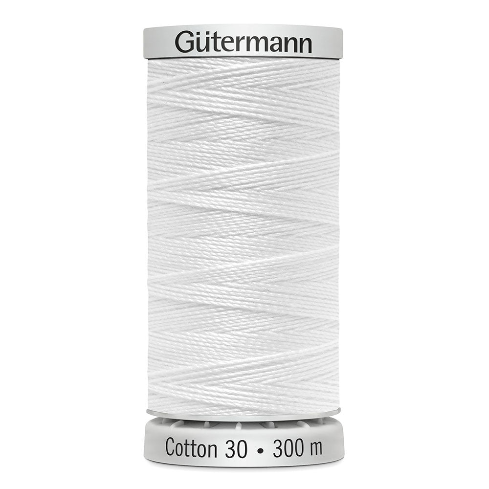 GÜTERMANN Cotton 30 Thread 30 wt 300 m (328 yd) - White - 1 Spool
