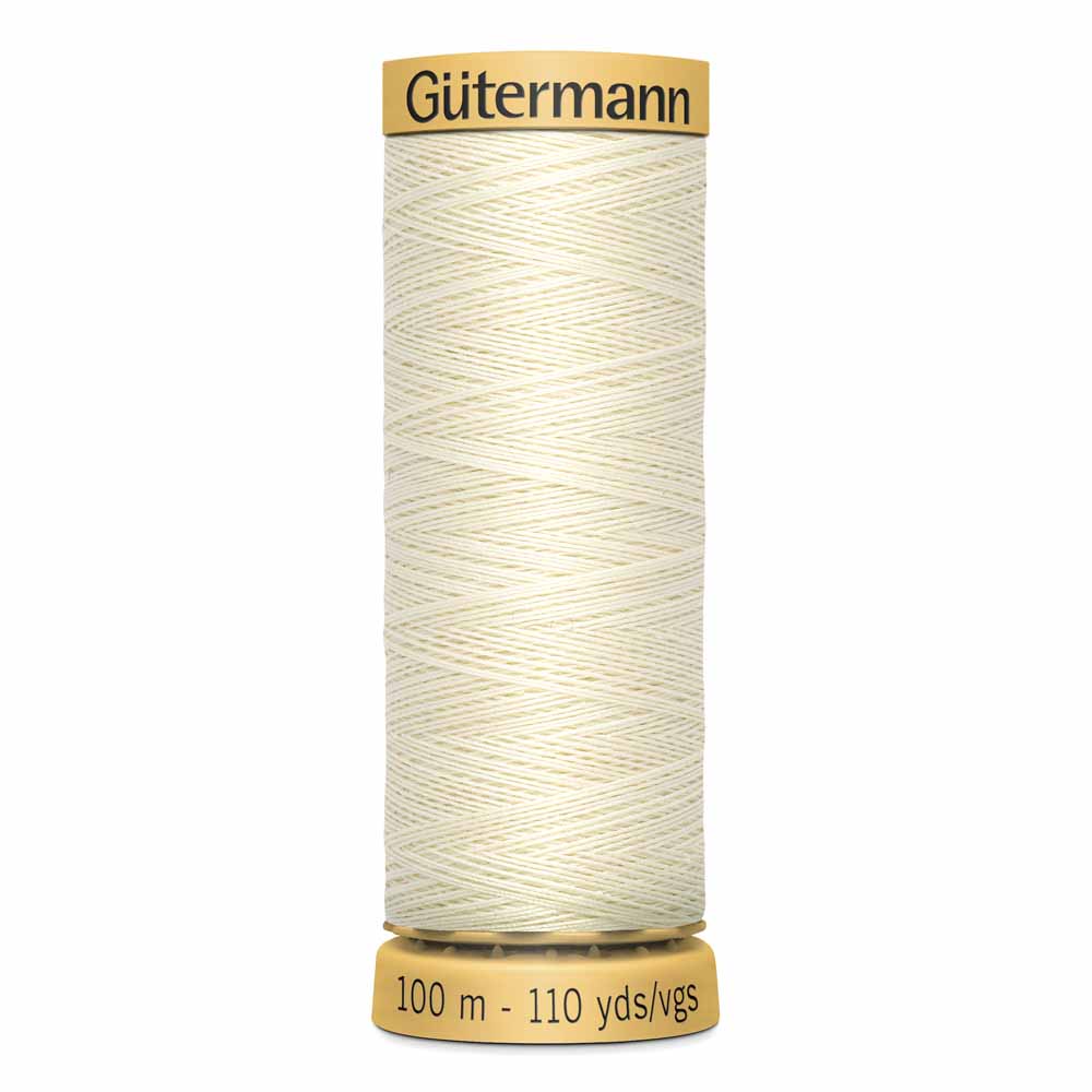 GÜTERMANN Natural Cotton C Ne 50 Sewing Thread 100 m Ivory