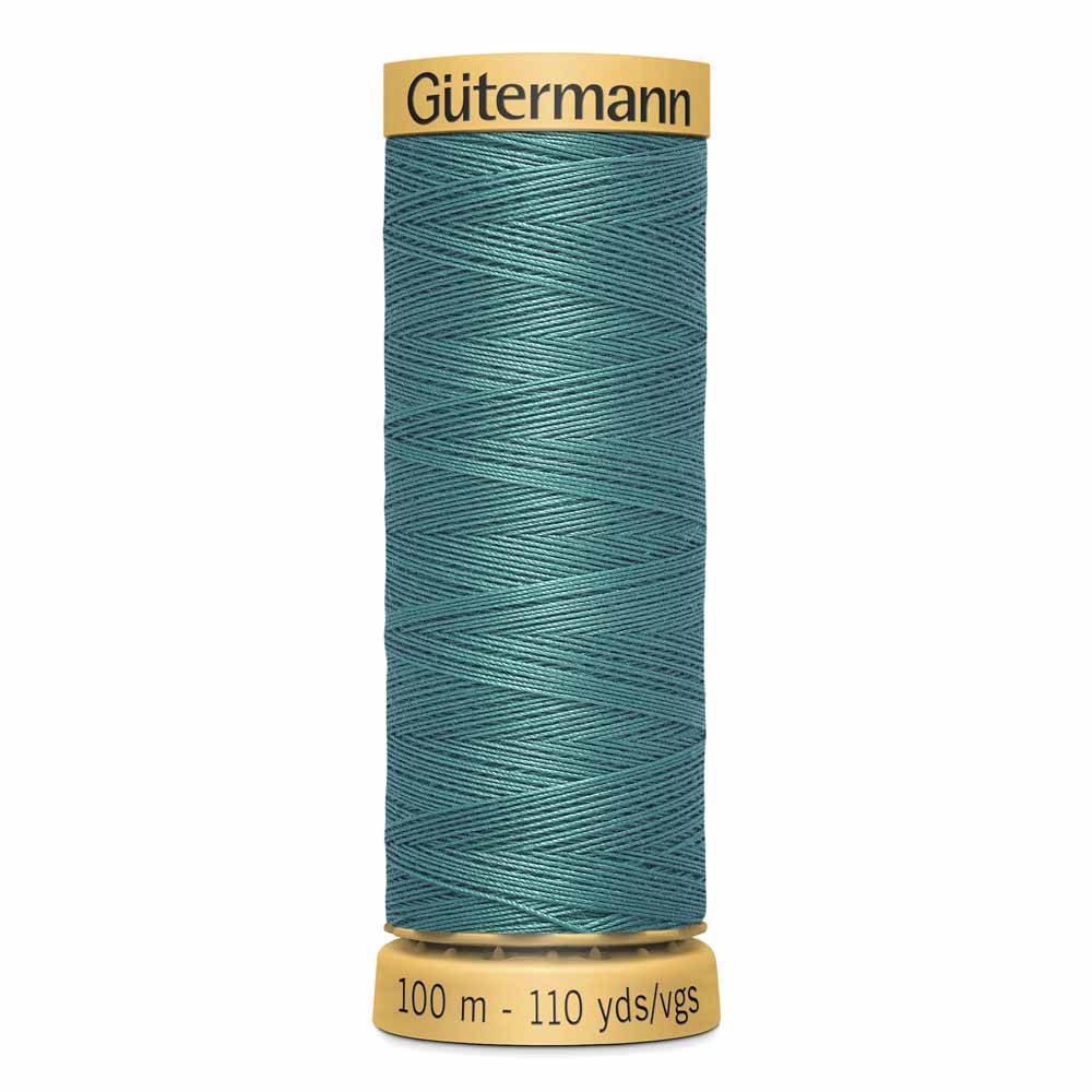 GÜTERMANN Natural Cotton Thread C Ne 50 100 m (109 yd) - Solid Blue Grass 7760