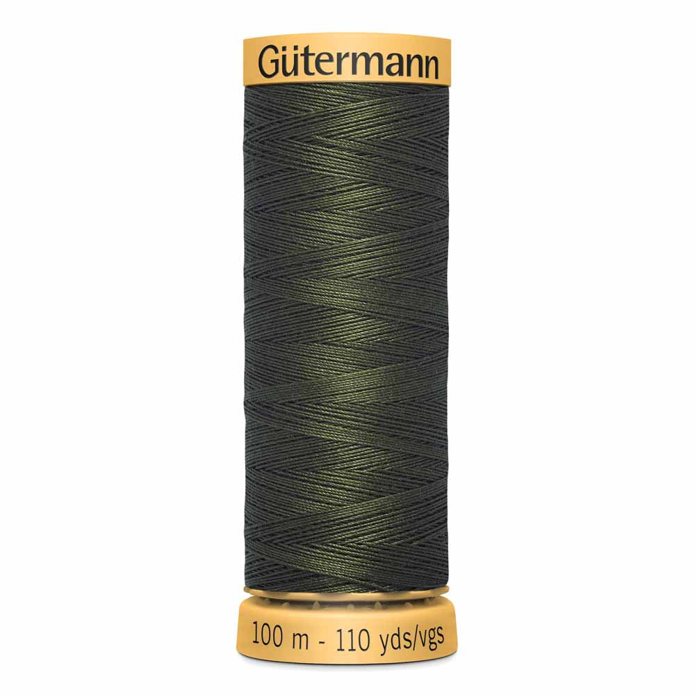 GÜTERMANN Cotton 50 Sewing Thread 50 wt 100 m (109 yd) - Black Olive