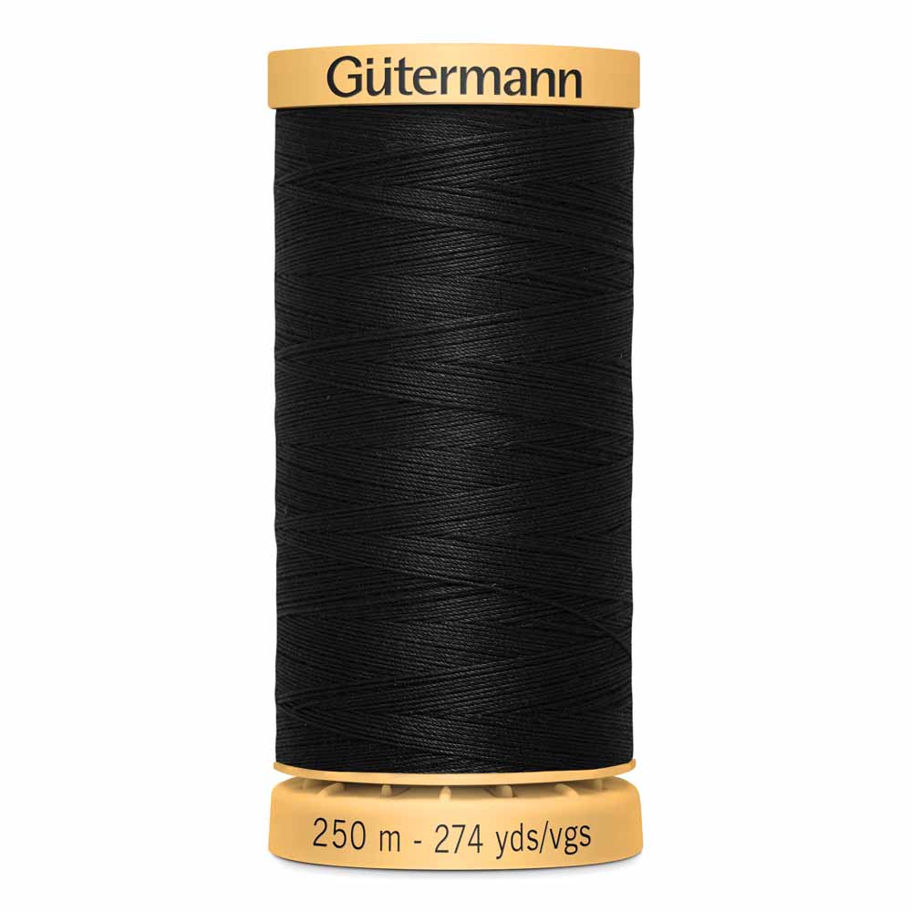 GÜTERMANN Natural Cotton 50wt Thread 250 M - Black