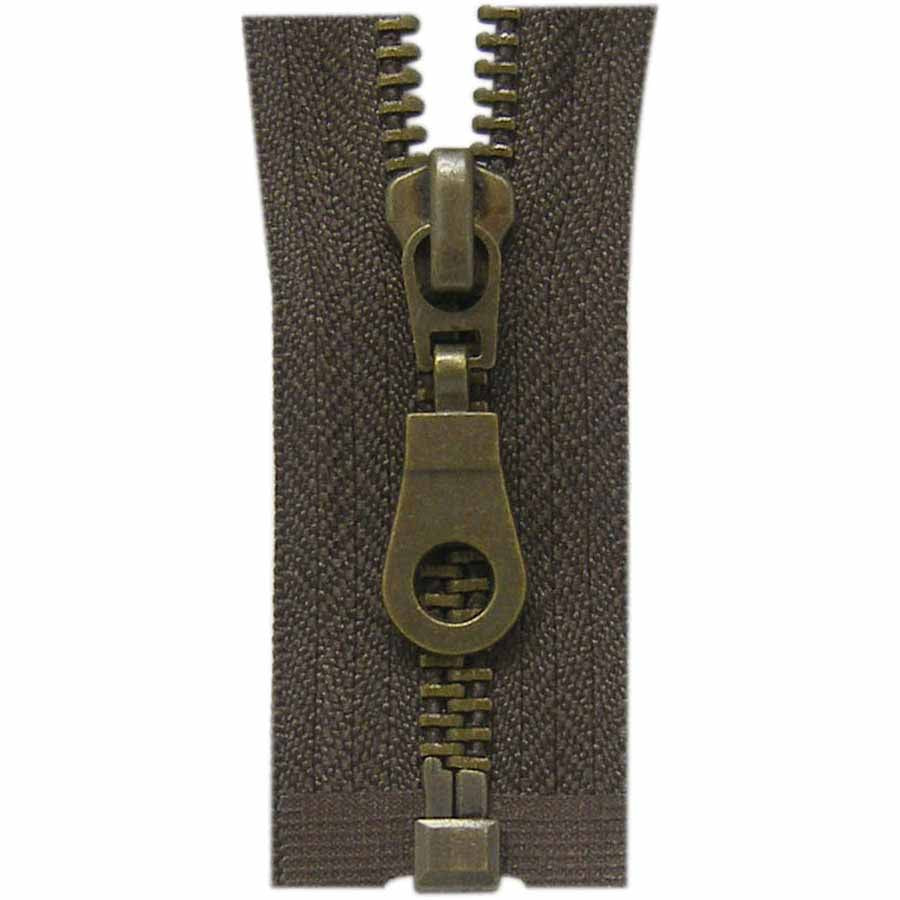 COSTUMAKERS 55 cm (22 in) Outerwear One-Way Separating Zipper – Sept. Brown