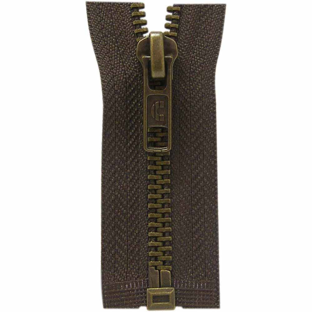 COSTUMAKERS Outerwear One‑Way Separating Zipper 50 cm (20 in) – Sept. Brown