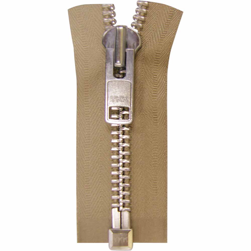 COSTUMAKERS 70 cm (28 in) Outerwear One-Way Separating Zipper – Light Beige