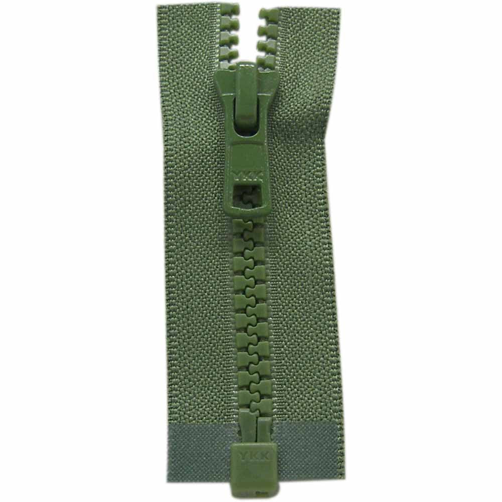 COSTUMAKERS — Activewear One-Way Separating Zipper 60cm (24"") — Moss Green — 60 cm (24") — 1764