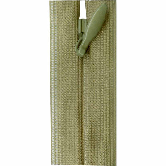COSTUMAKERS Invisible Closed End Zipper – 55 cm (22") – Khaki – 1780