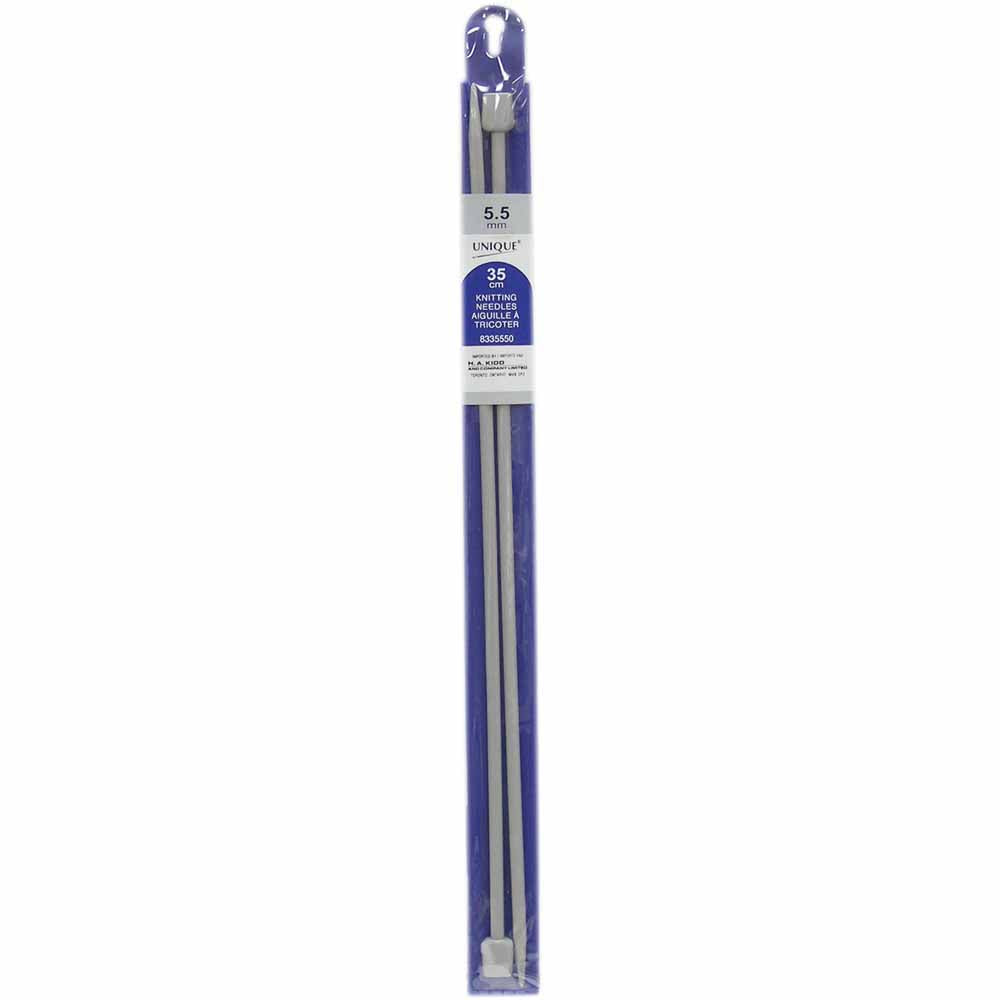 UNIQUE KNITTING Single Point Needles — 35 cm (14″) Plastic, 5.5 mm (US 9)