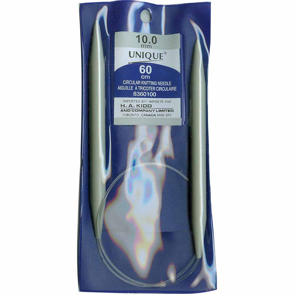UNIQUE KNITTING Circular Needles — 60 cm (24″) Plastic, 10 mm (US 15)