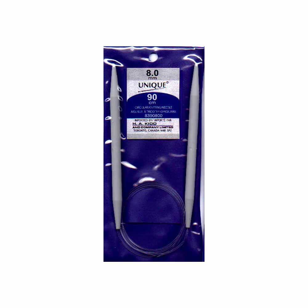 UNIQUE KNITTING Circular Needles — 90 cm (36″) Plastic, 8 mm (US 11)