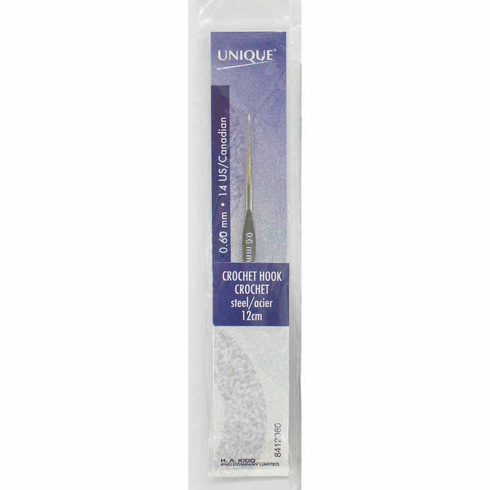 UNIQUE CROCHET – Crochet Hook – Steel – 12 cm – 0.6 mm (US 14)