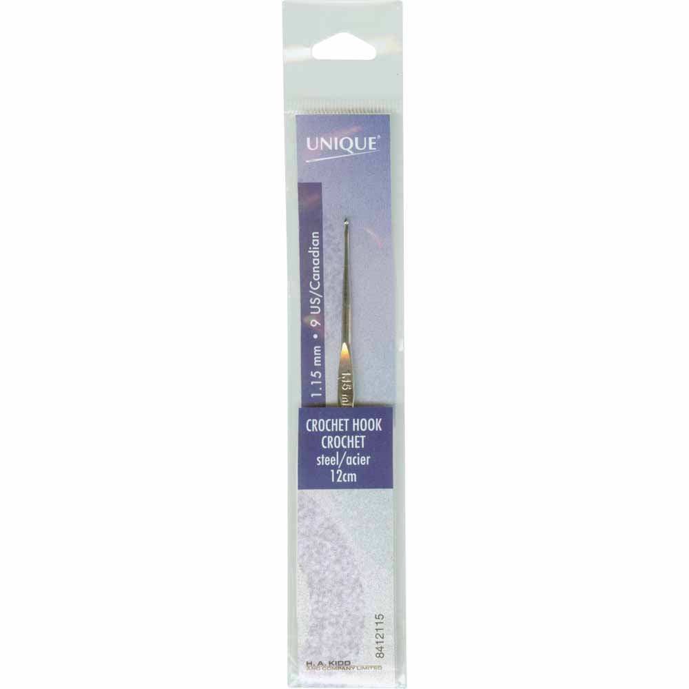 UNIQUE CROCHET – Crochet Hook – Steel – 12 cm – 1.15 mm (US 9)