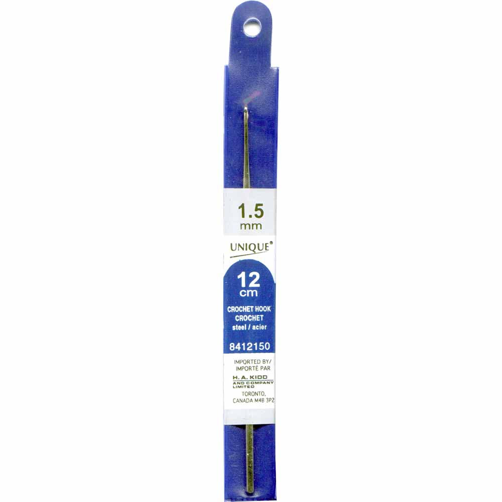 UNIQUE CROCHET Crochet Hook — 5″ Steel, 1.5 mm (US 7)