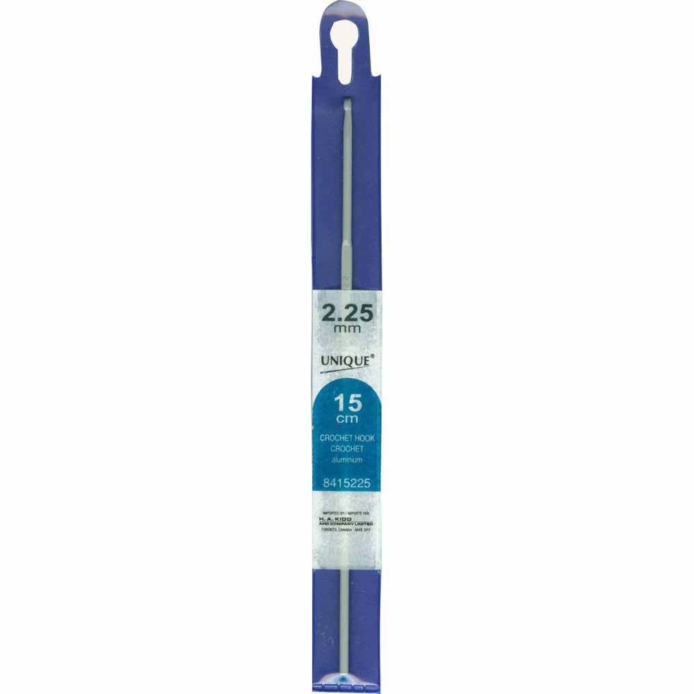 UNIQUE CROCHET Crochet Hook — 6″ Aluminum, 2.25 mm (US B‑1)