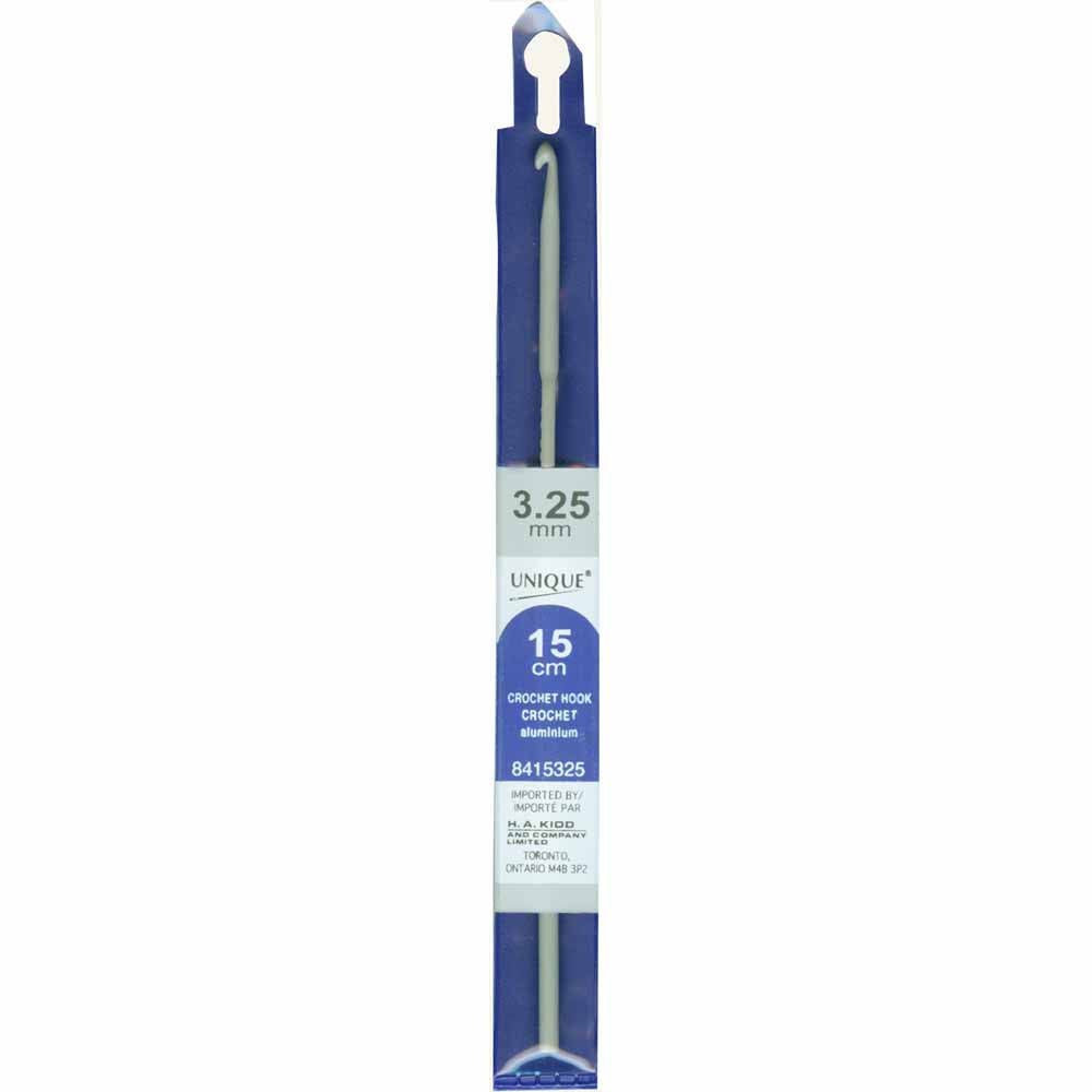 UNIQUE CROCHET Crochet Hook — 6″ Aluminum, 3.25 mm (US D‑3)
