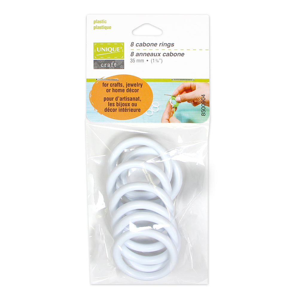 UNIQUE CRAFT Cabone Rings — 1 3/8 in — 8 pcs