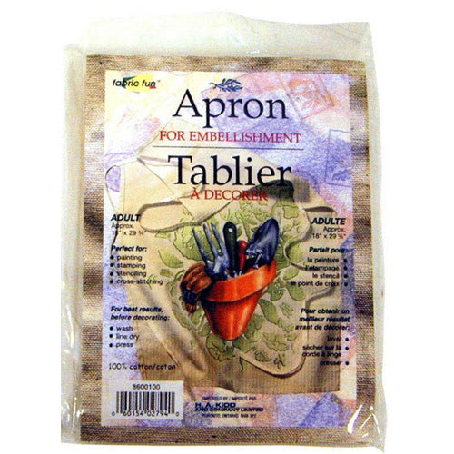 FABRIC FUN Apron for Embellishment — 100% Cotton, Craft‑Ready
