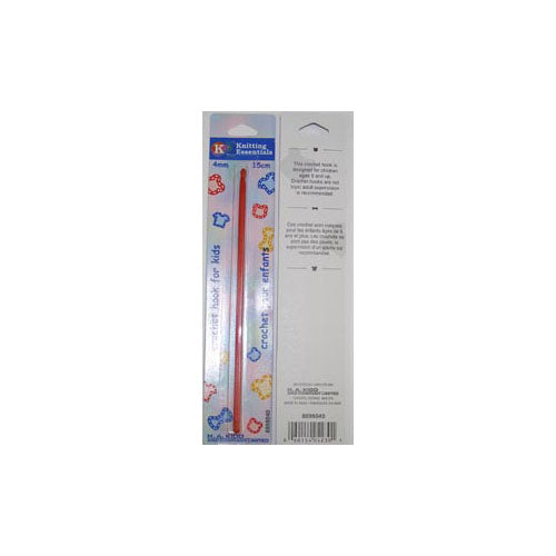 KNITTING ESSENTIALS Kids Crochet Hook – 15 cm (6″) – 4 mm / US G-6 – Red