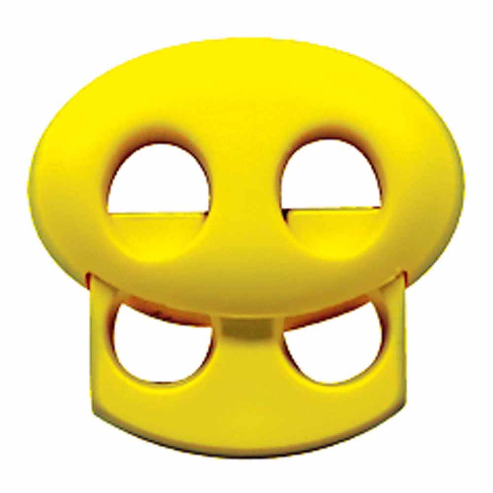 ELAN Flat Cord Stop, 2 Hole, Yellow