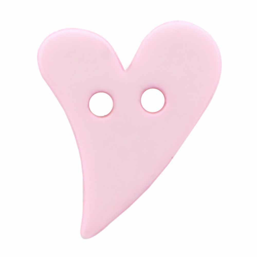 ELAN Novelty 2-Hole Button - Pink - 18mm (3/4"") - Heart