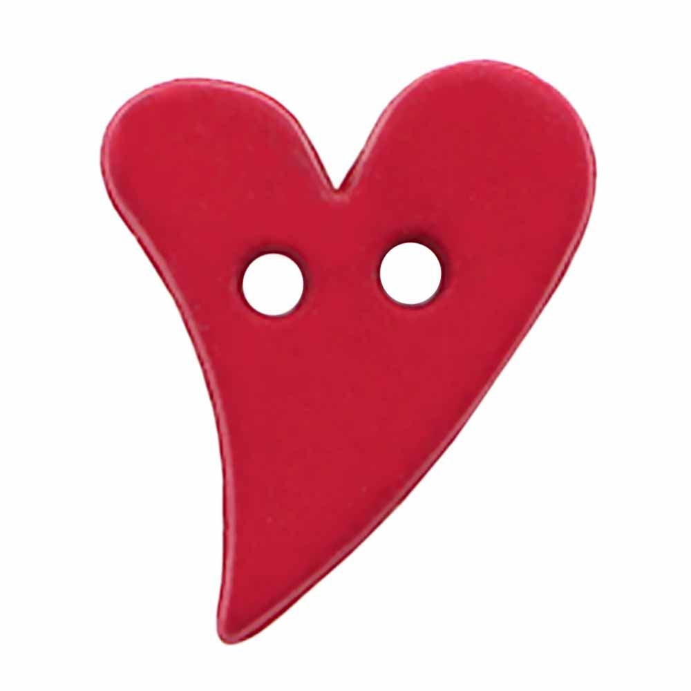 ELAN Novelty 2-Hole Button - Red - 18mm (3/4"") - Heart