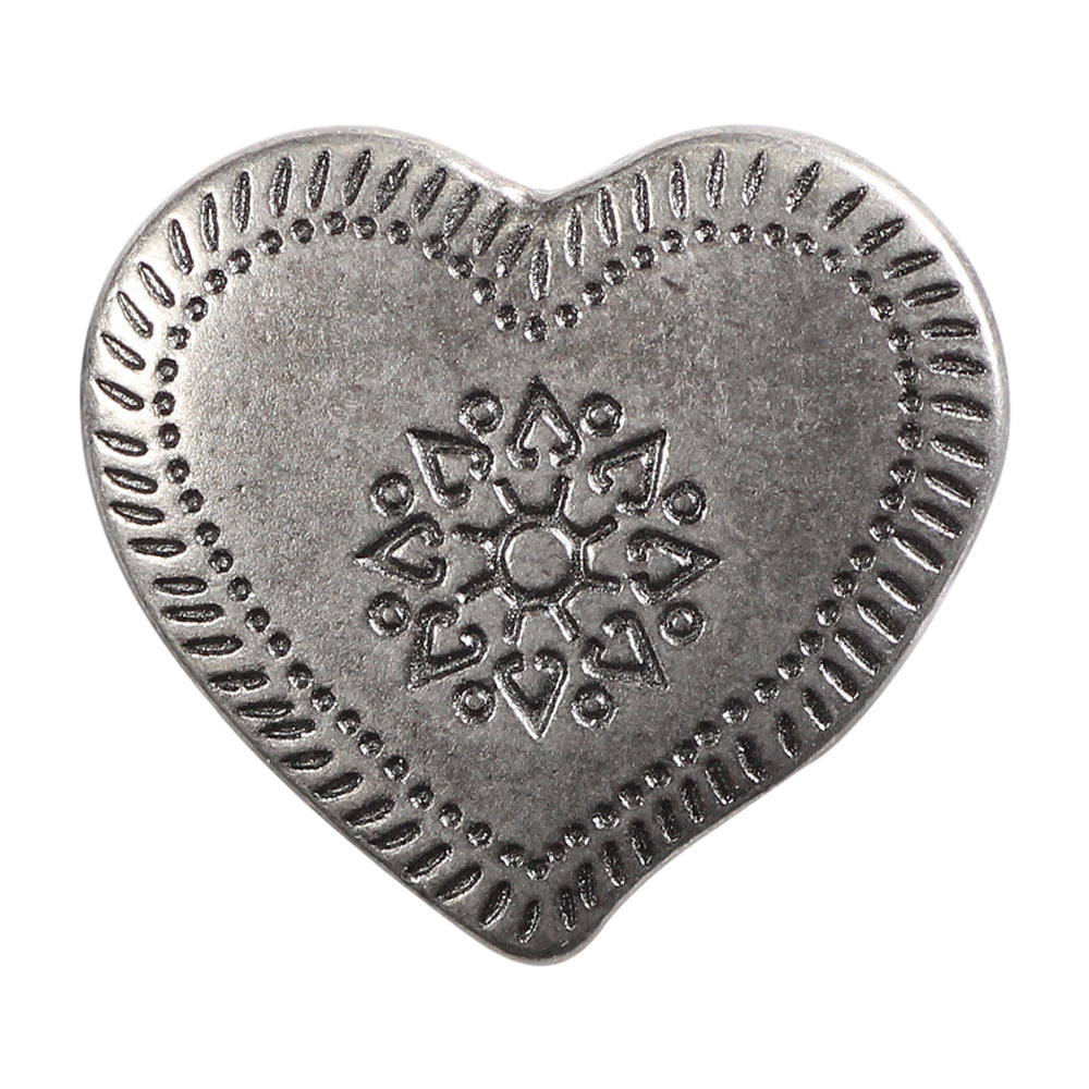 ELAN Novelty Shank Button - Silver - 16mm (5/8") - Heart