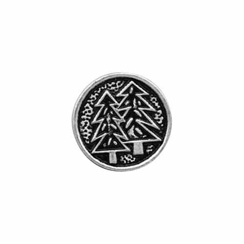 ELAN Novelty Shank Button - Antique Silver - 18mm (3/4") - Fir Trees