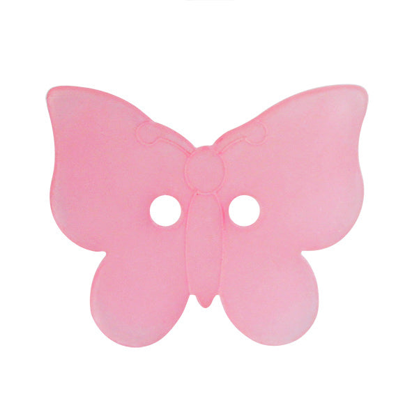 ELAN Novelty 2-Hole Button - Pink - 22mm (7/8") - Butterfly
