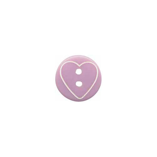 ELAN Novelty 2‑Hole Button - Mauve - 13mm (1/2") - Heart