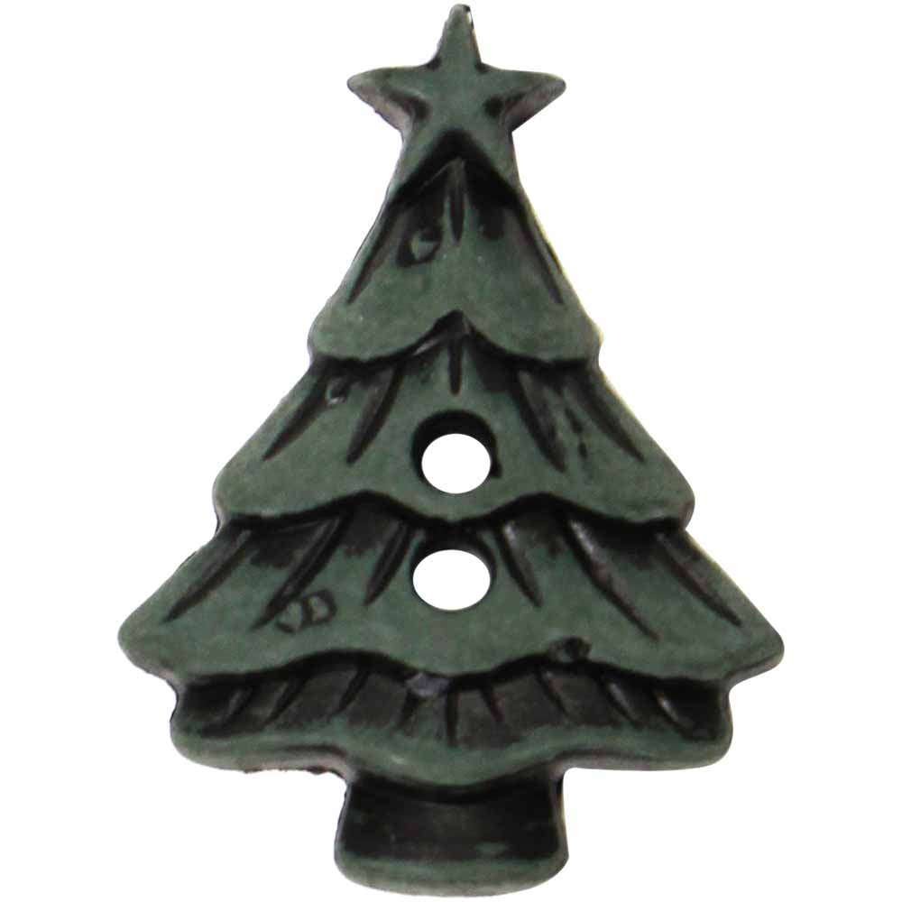 ELAN Novelty Button Tube – Christmas Tree – 25mm (1") – 2‑Hole – 15 pcs
