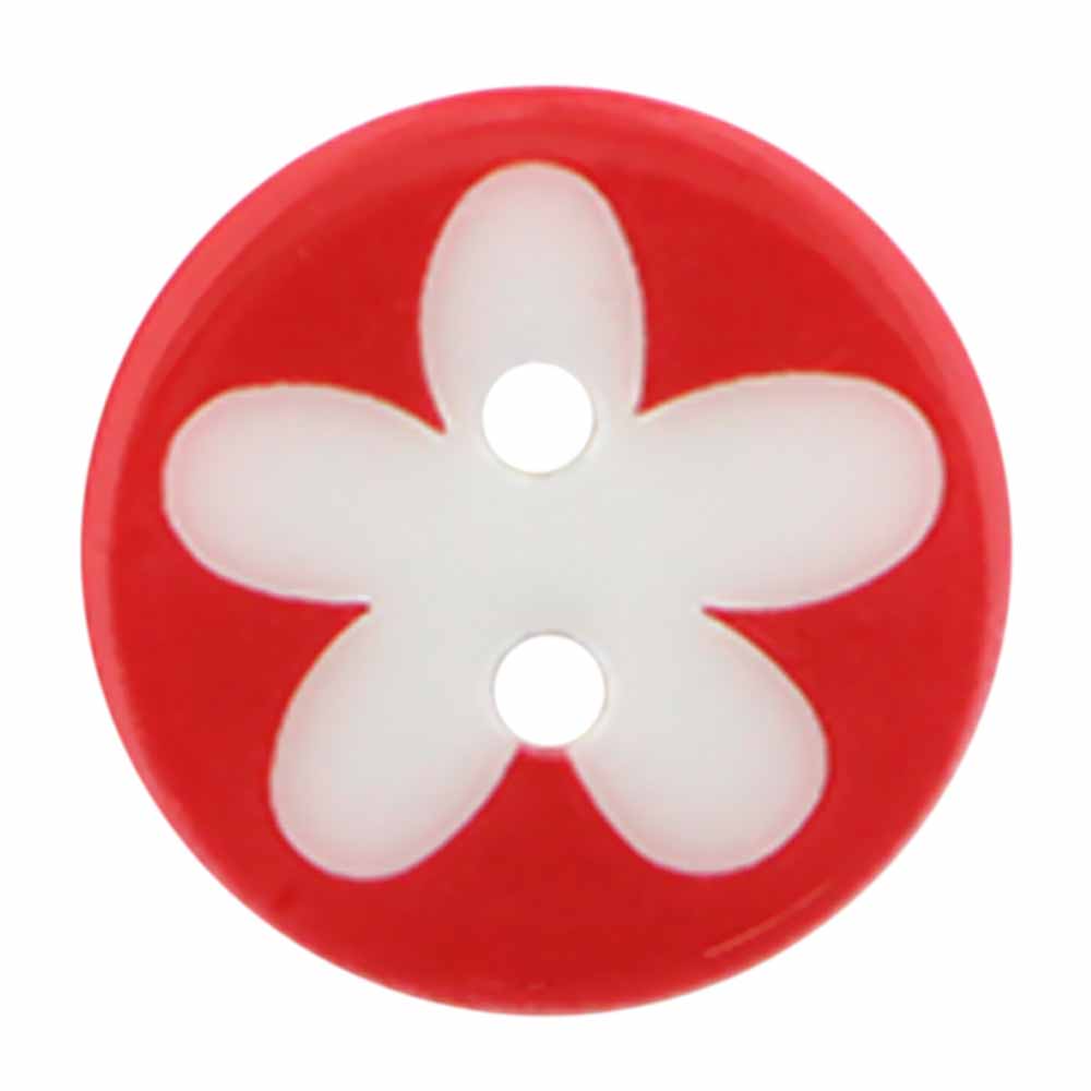 ELAN Novelty 2-Hole Button - Red - 17mm (5/8") - Flower