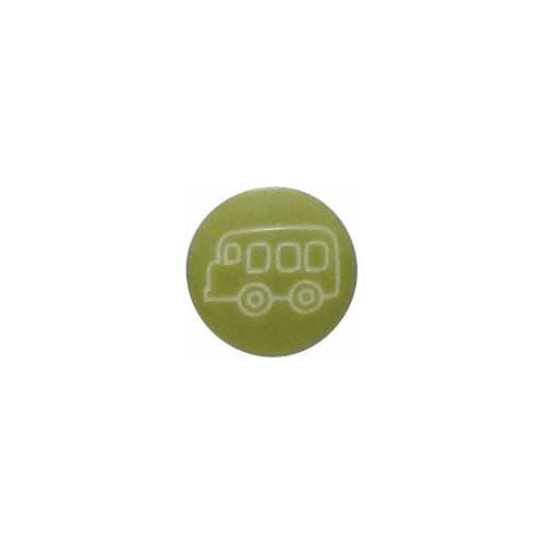 ELAN Novelty Shank Button - Green - 14mm (1/2") - Bus