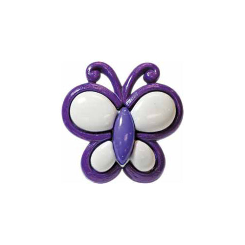 ELAN Novelty Shank Button - Purple - 25mm (1") - Butterfly