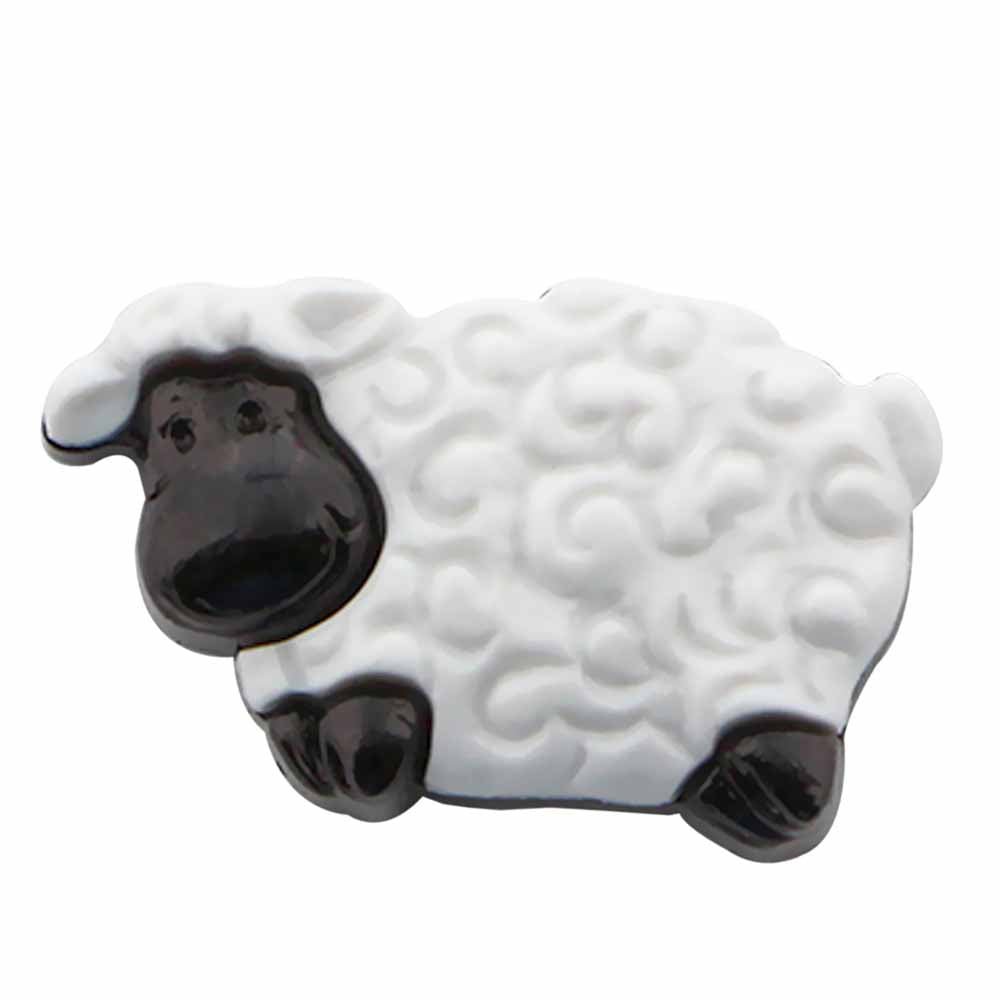 ELAN Novelty Shank Button - White - 21mm (7/8") - Sheep