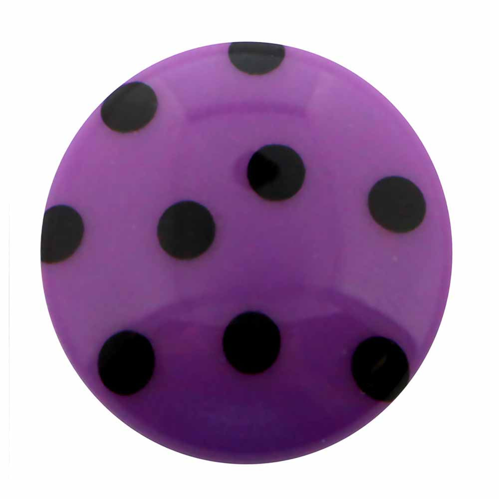 ELAN Novelty Shank Button - Purple - 18mm (3/4") - Polka Dot
