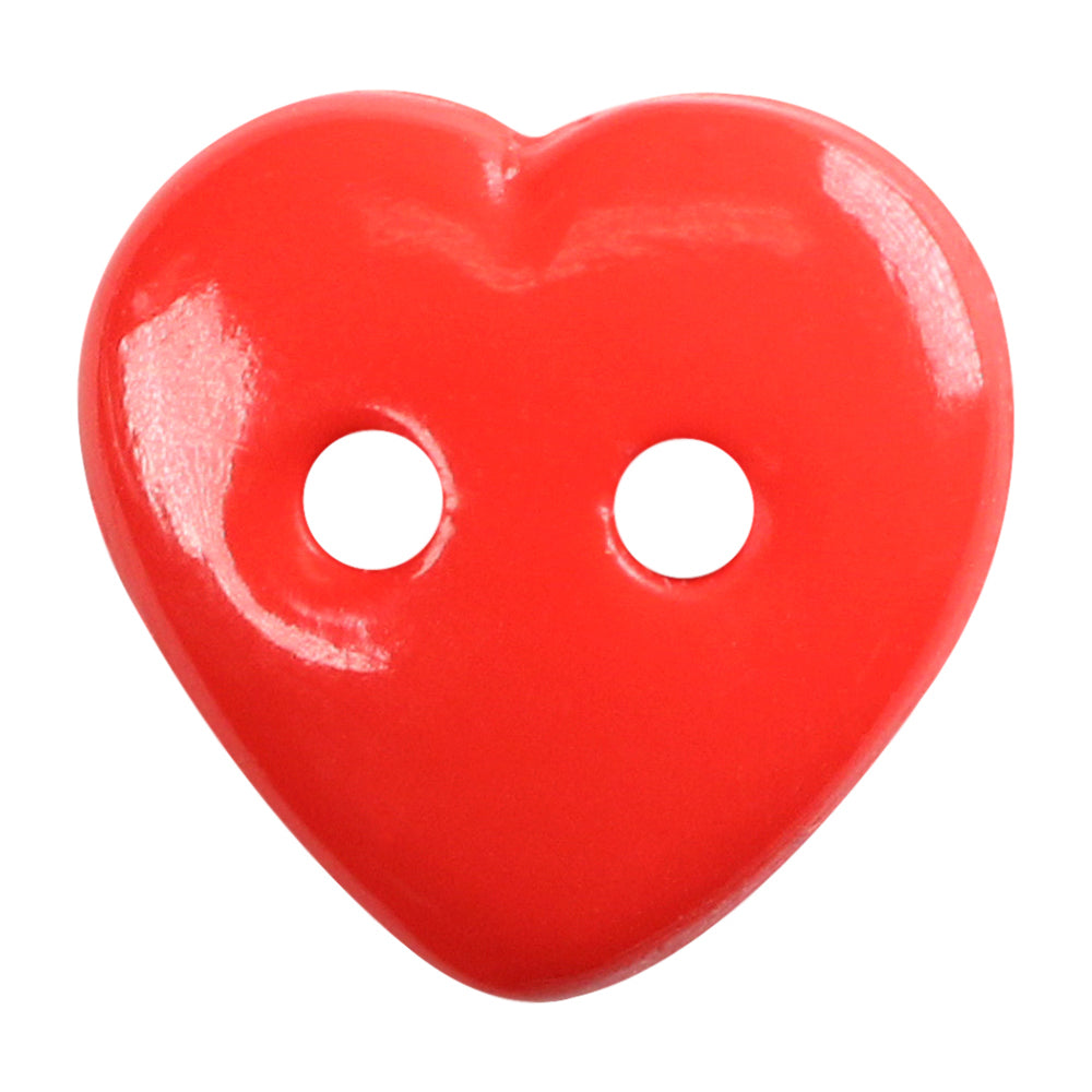 ELAN Novelty 2-Hole Button - Red - 12mm (1/2") - Heart