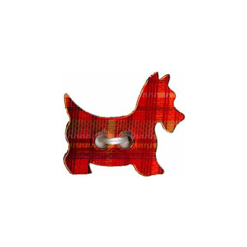 ELAN 2-Hole Button – 25mm (1") – 1 Count – Red – Dog